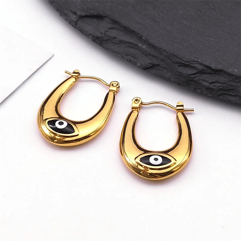 Ember Shield Evil Eye Earrings