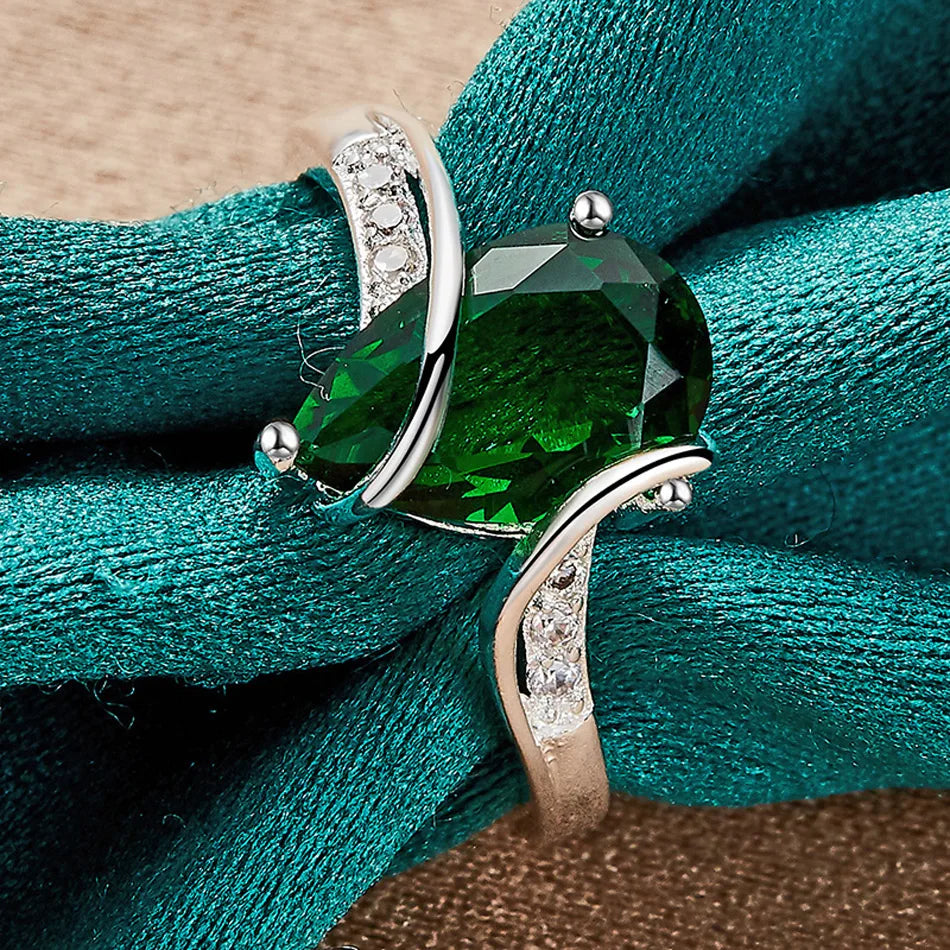 Heart of Serenity Emerald Ring