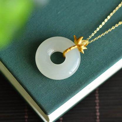 Lotus of Serenity White Jade Necklace