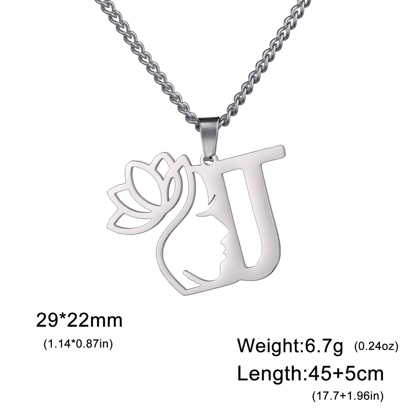 Lotus Harmony Initial Necklace