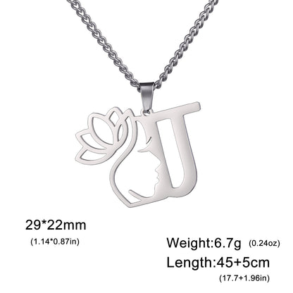 Lotus Harmony Initial Necklace