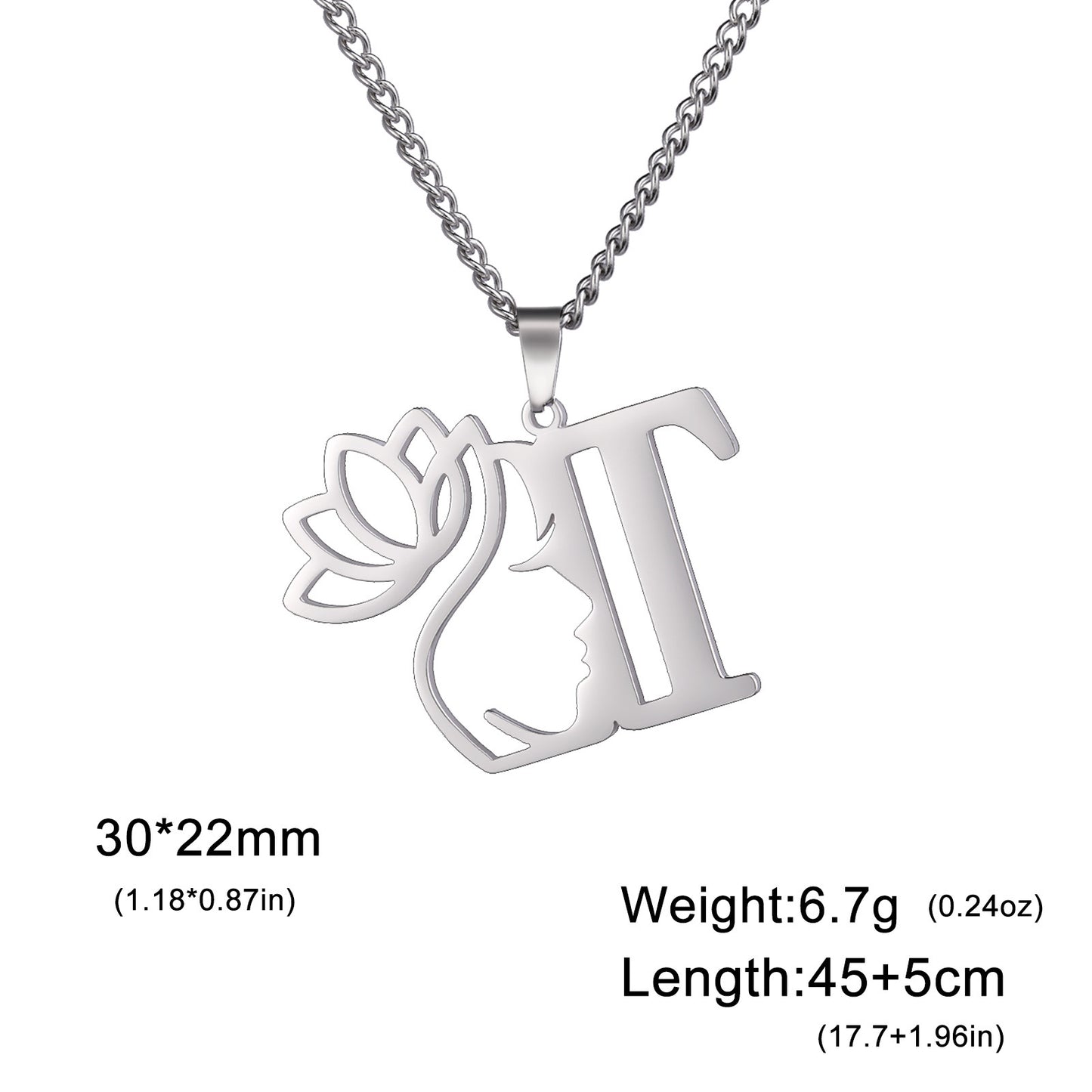 Lotus Harmony Initial Necklace