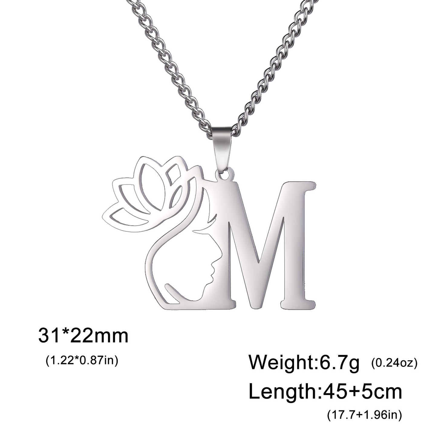 Lotus Harmony Initial Necklace