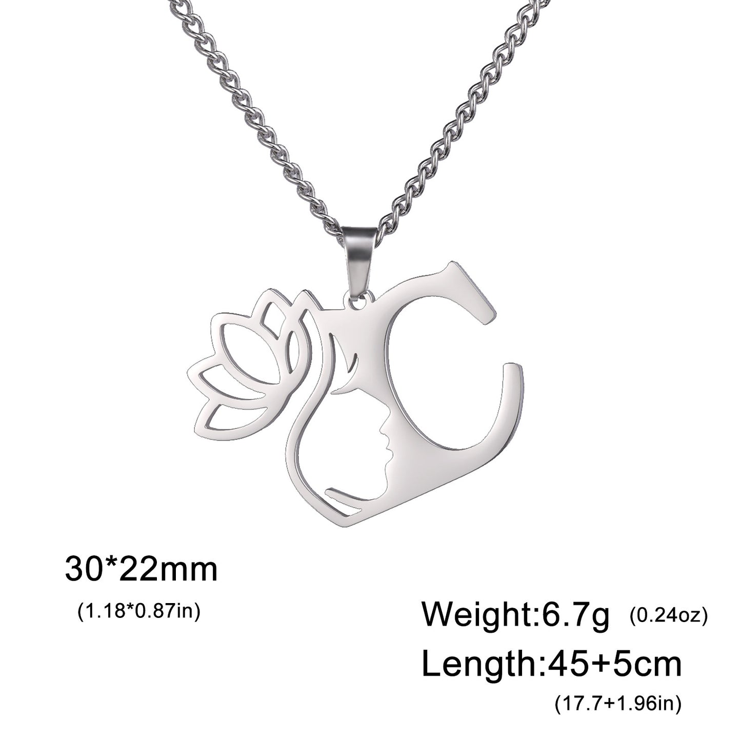 Lotus Harmony Initial Necklace