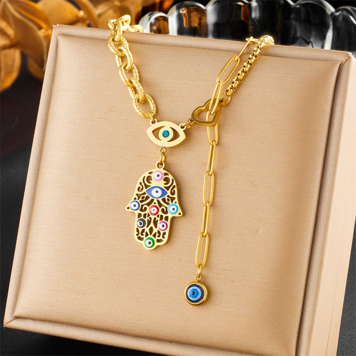 Luminous Protector Hamsa Necklace