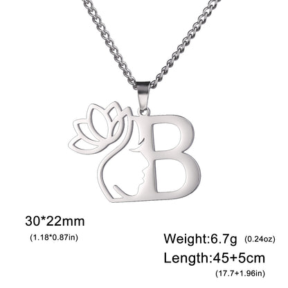 Lotus Harmony Initial Necklace