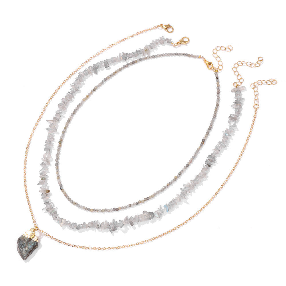 Celestial Clarity Quartz Crystal Necklace Set