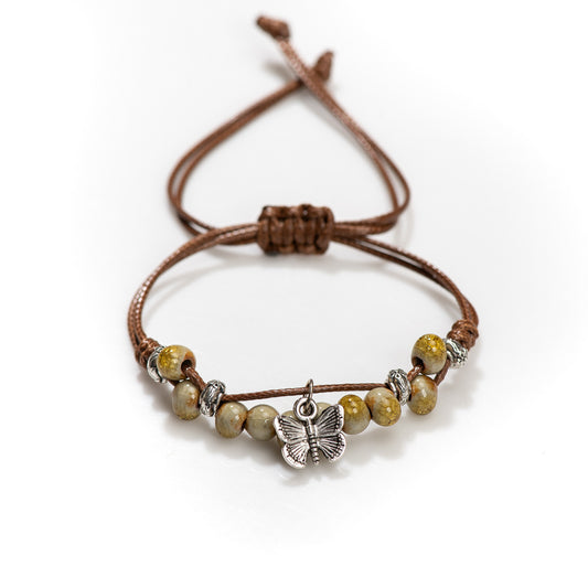 Serene Transformation Jasper Butterfly Bracelet