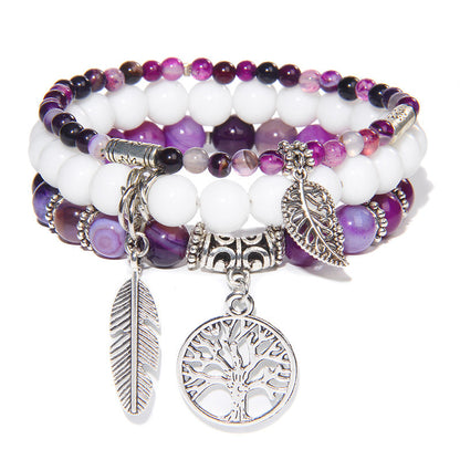 Tree of Tranquility Turquoise Crystal Bracelet Set