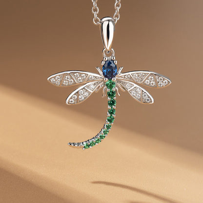 Emerald Crystal Dragonfly of Transformation Necklace