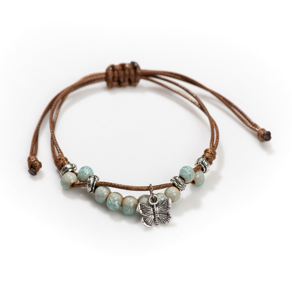 Serene Transformation Jasper Butterfly Bracelet