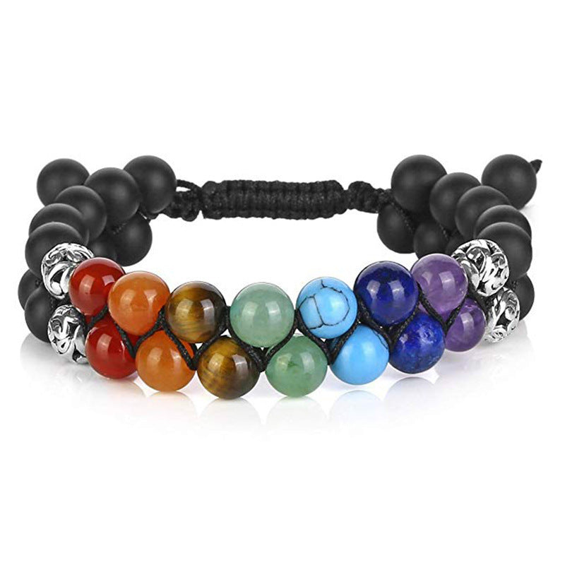 Om 7 Chakra Balance Crystal Bracelet