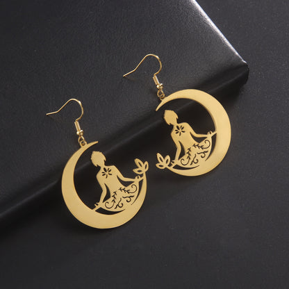 Tranquil Crescent Meditation Earrings