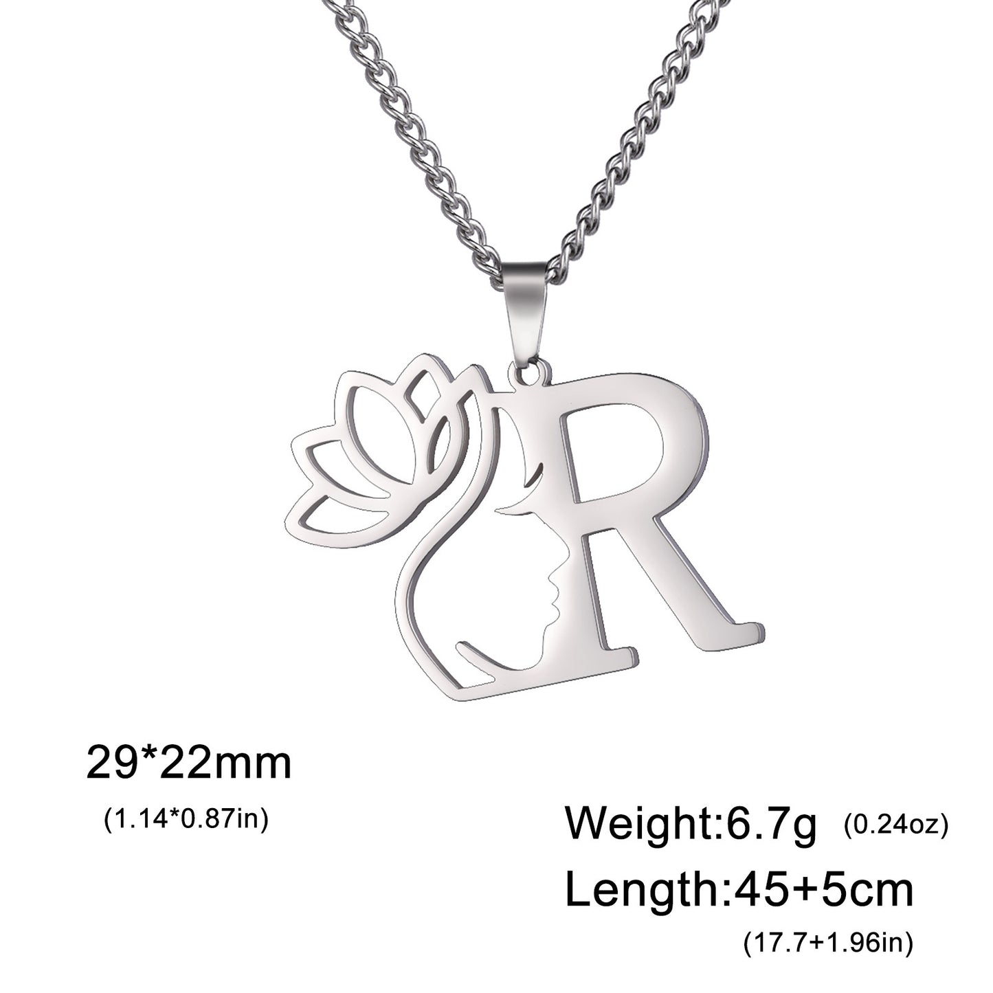 Lotus Harmony Initial Necklace