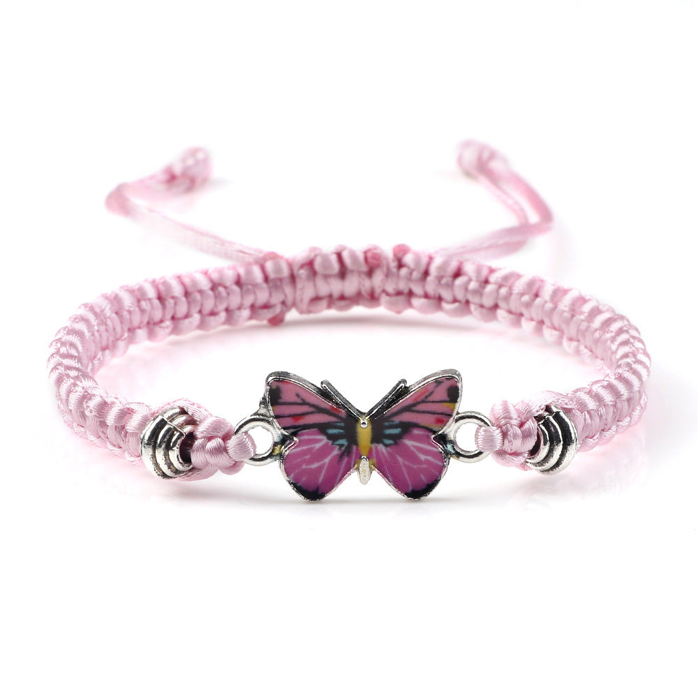 Braided Tranquil Transformation Karma Butterfly Bracelet