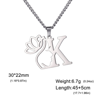 Lotus Harmony Initial Necklace