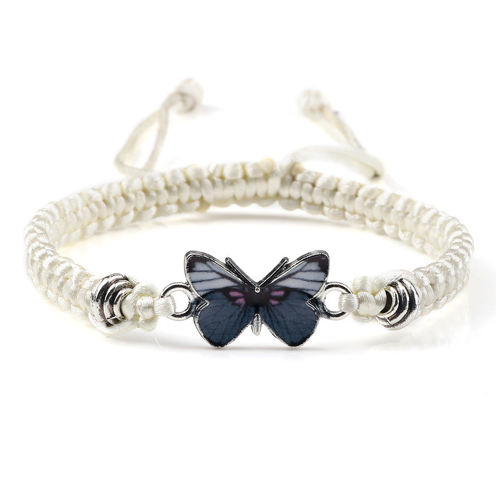 Braided Tranquil Transformation Karma Butterfly Bracelet