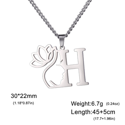 Lotus Harmony Initial Necklace