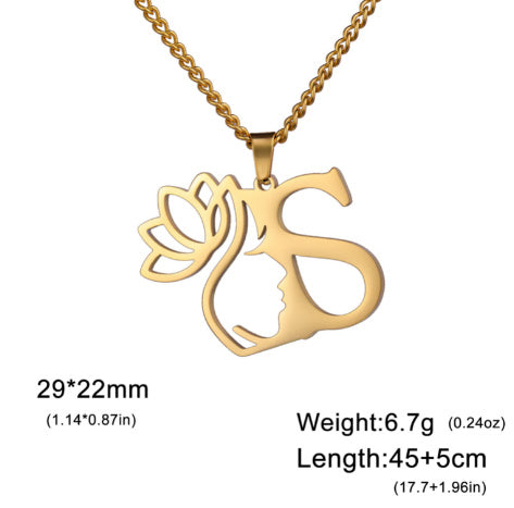 Lotus Harmony Initial Necklace