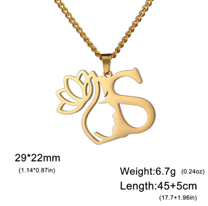 Lotus Harmony Initial Necklace