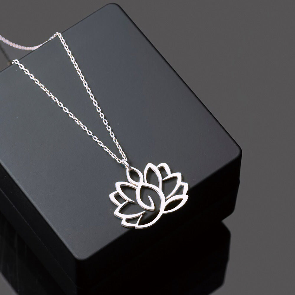 Radiant Tranquility Lotus Charm Necklace