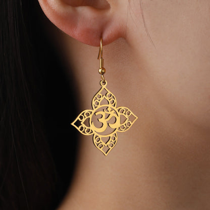 Om Lotus Elegance Earrings