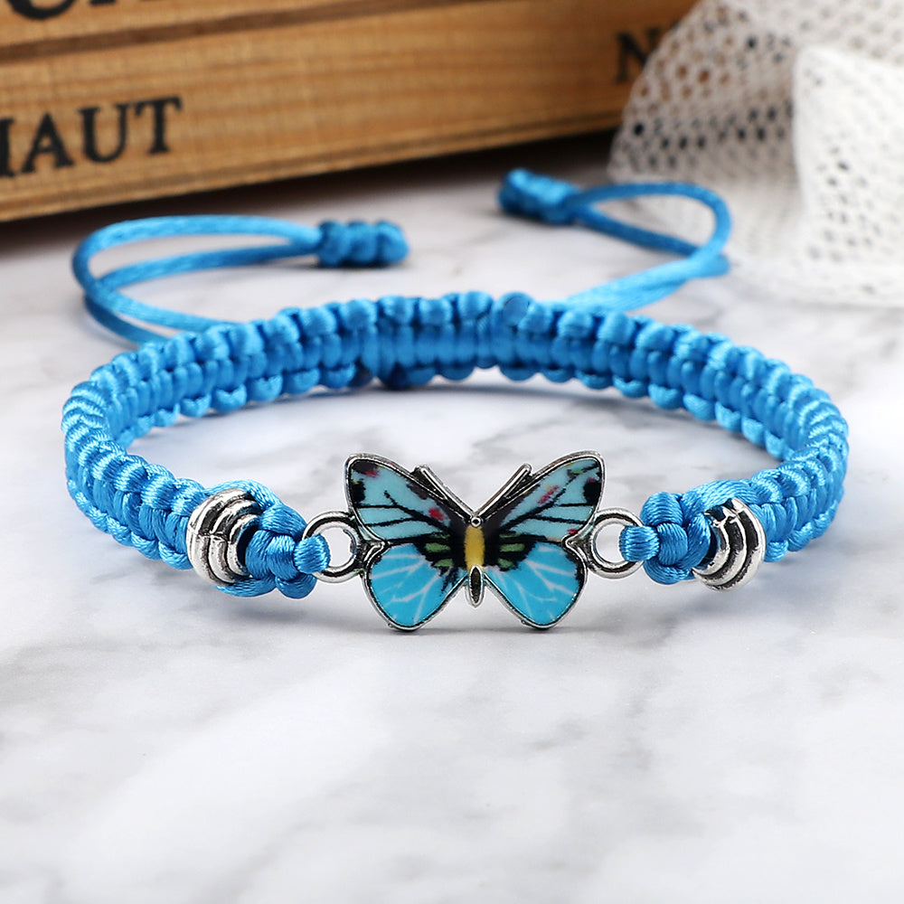 Braided Tranquil Transformation Karma Butterfly Bracelet